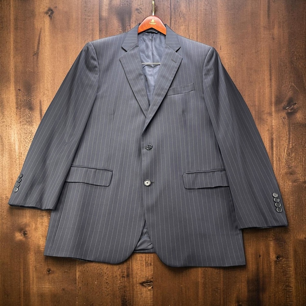Brooks Brothers 1818 Made USA Madison Navy Pinstripe Estrato Wool Blazer 42L/36W